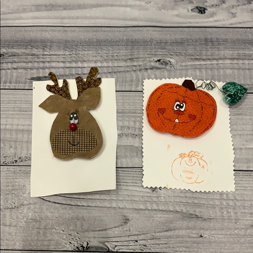 Handmade Fabric Holiday Pins